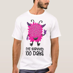 Monster-Tag der Schule Kinder Auge überlebte 100 T-Shirt