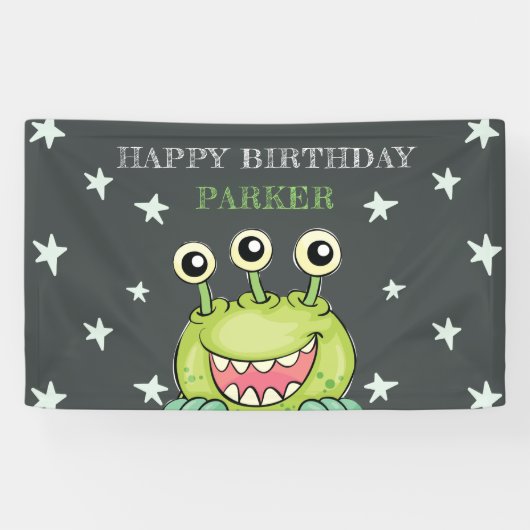 Monster Thema Geburtstag Banner (Horizontal)