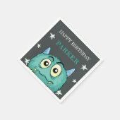 Monster Thema Geburtstagsparty Personalisiert Serviette (Ecke)