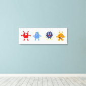Monster Theme Baby Boy Room Wrapped Canvas Leinwanddruck (Insitu (Holzboden))