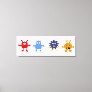 Monster Theme Baby Boy Room Wrapped Canvas Leinwanddruck