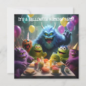 Monster Theme Kids Halloween Geburtstagsparty Einladung (Vorderseite)