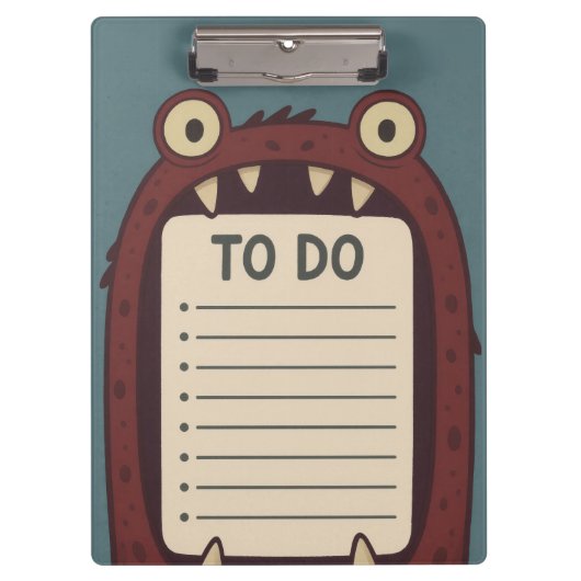 Monster To-Do-Liste Klemmbrett (Vorderseite)