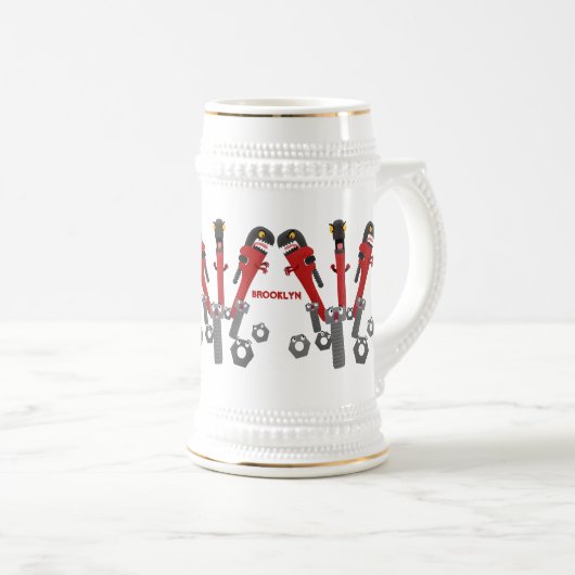 Monster-Tools für Spaß Cartoon Bierglas (VorderseiteRechts)