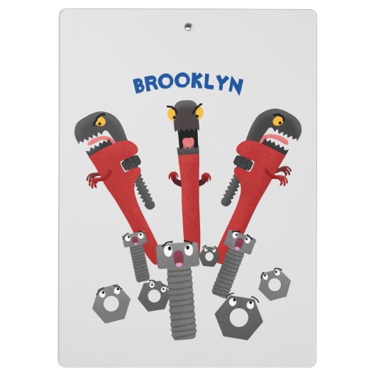 Monster-Tools für Spaß Cartoon Klemmbrett (Rückseite)