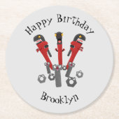 Monster-Tools für Spaß Cartoon Runder Pappuntersetzer (Vorderseite)