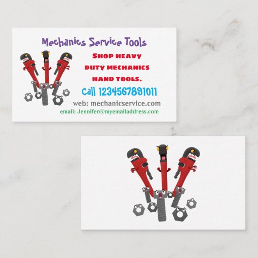 Monster-Tools für Spaß Cartoon Visitenkarte (Vorne/Hinten)