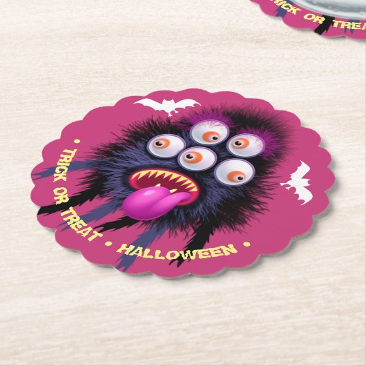 Monster Trick oder Treten Halloween-Party Unterset Untersetzer (angewinkelt)