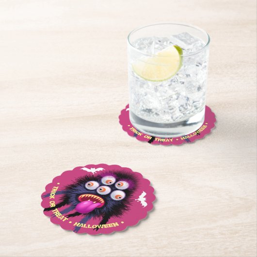 Monster Trick oder Treten Halloween-Party Unterset Untersetzer (Vor Ort)