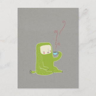 Monster trinken Kaffee Postkarte