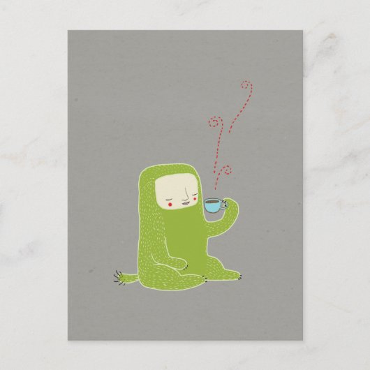 Monster trinken Kaffee Postkarte (Vorderseite)