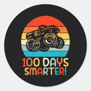 Monster Truck 100 Tage Kindergarten Runder Aufkleber