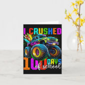 Monster Truck 100th Day Of School Boys 100 Days Of Karte (Gelbe Blume)