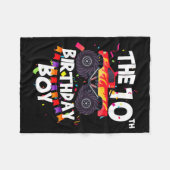 Monster Truck 10th Birthday Boy Funny 10 Years Old Fleecedecke (Vorderseite (Horizontal))