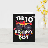 Monster Truck 10th Birthday Boy Funny 10 Years Old Karte (Gelbe Blume)