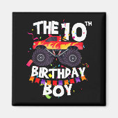 Monster Truck 10th Birthday Boy Funny 10 Years Old Magnet (Vorne)
