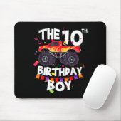 Monster Truck 10th Birthday Boy Funny 10 Years Old Mousepad (Mit Mouse)