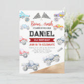 Monster Truck 2. Geburtstag Einladung (Stehend Vorderseite)