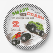 Monster Truck 2. Geburtstag Party Pappteller (Vorderseite)