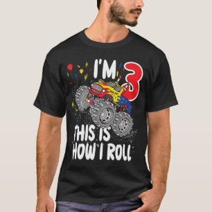 Monster Truck 3. Geburtstag für Jungen Kinder T-Shirt