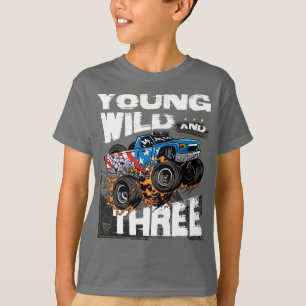 Monster Truck 3. Geburtstag Junge Party - Jung, wi T-Shirt