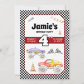 Monster Truck 4. Geburtstag Einladung (Vorderseite)