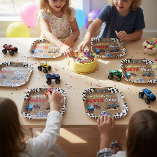 Monster Truck 4. Geburtstag: In den vierten Gang g Pappteller