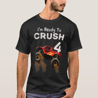Monster Truck 4. Geburtstag Jungen bin ich bereit  T-Shirt