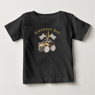 Monster-Truck 4. Geburtstags-Shirt Baby T-shirt