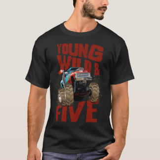 Monster Truck 5. Lkw Geschenkidee lustige Lama-Gab T-Shirt