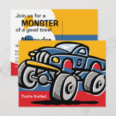 Monster Truck 6. Geburtstag Postkarte Einladungen (Vorne/Hinten)