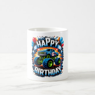 Monster Truck 6. Geburtstagsdesign - Aufstieg in 6 Kaffeetasse