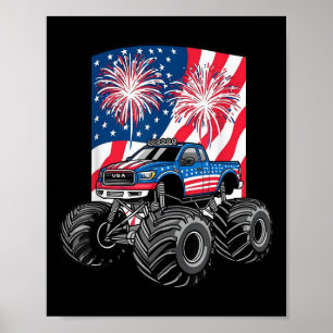 Monster Truck American Flag, 4. Juli, unabhängig Poster