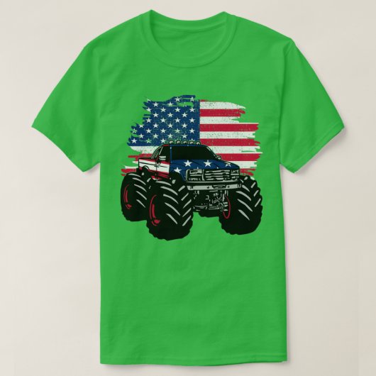 Monster Truck American Flag T-Shirt (Design vorne)