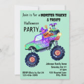 Monster Truck And Treats Halloween Party Einladung (Vorderseite)