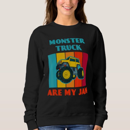 Monster Truck Are My Jam Car  Trucker Sweatshirt (Vorderseite)