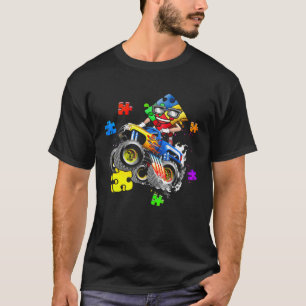 Monster-Truck-Autismus-Bewusstseins-Puzzleteil T-Shirt