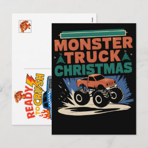 Monster Truck Auto für Geburtstagsjungen, Kleinkin Feiertagspostkarte