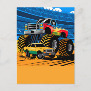 Monster Truck Auto für Geburtstagsjungen, Kleinkin Feiertagspostkarte