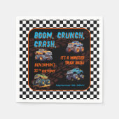 Monster Truck Bash Boy 11th Birthday Party Serviette (Vorderseite)