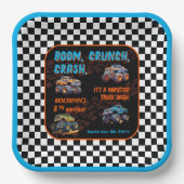 Monster Truck Bash Boy 8th Birthday Party Pappteller (Vorderseite)