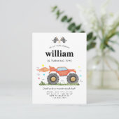 Monster Truck Bash Car Race Flags Kindergeburtstag Postkarte (Stehend Vorderseite)