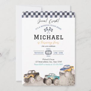 Monster Truck Bash - Explosions-Crash Einladung