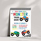 Monster Truck Bash farbenfrohe Groovy Kinder Gebur Einladung