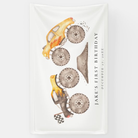 Monster Truck Bash Geburtstag Banner (Vertikal)