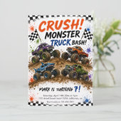 Monster-Truck-Bash-Geburtstag Einladung (Stehend Vorderseite)