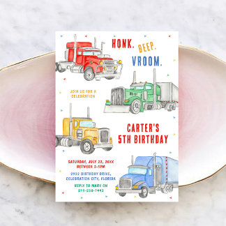 Monster Truck Bash Jungen-Geburtstagseinladung Einladung