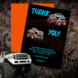 Monster-Truck-Bash-Thema für Jungen Dankeskarte
