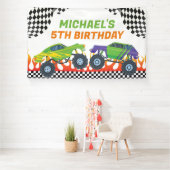 Monster Truck Birthday backdrop banner (Insitu)