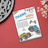 Monster truck birthday bash kids cool fun modern dankeskarte